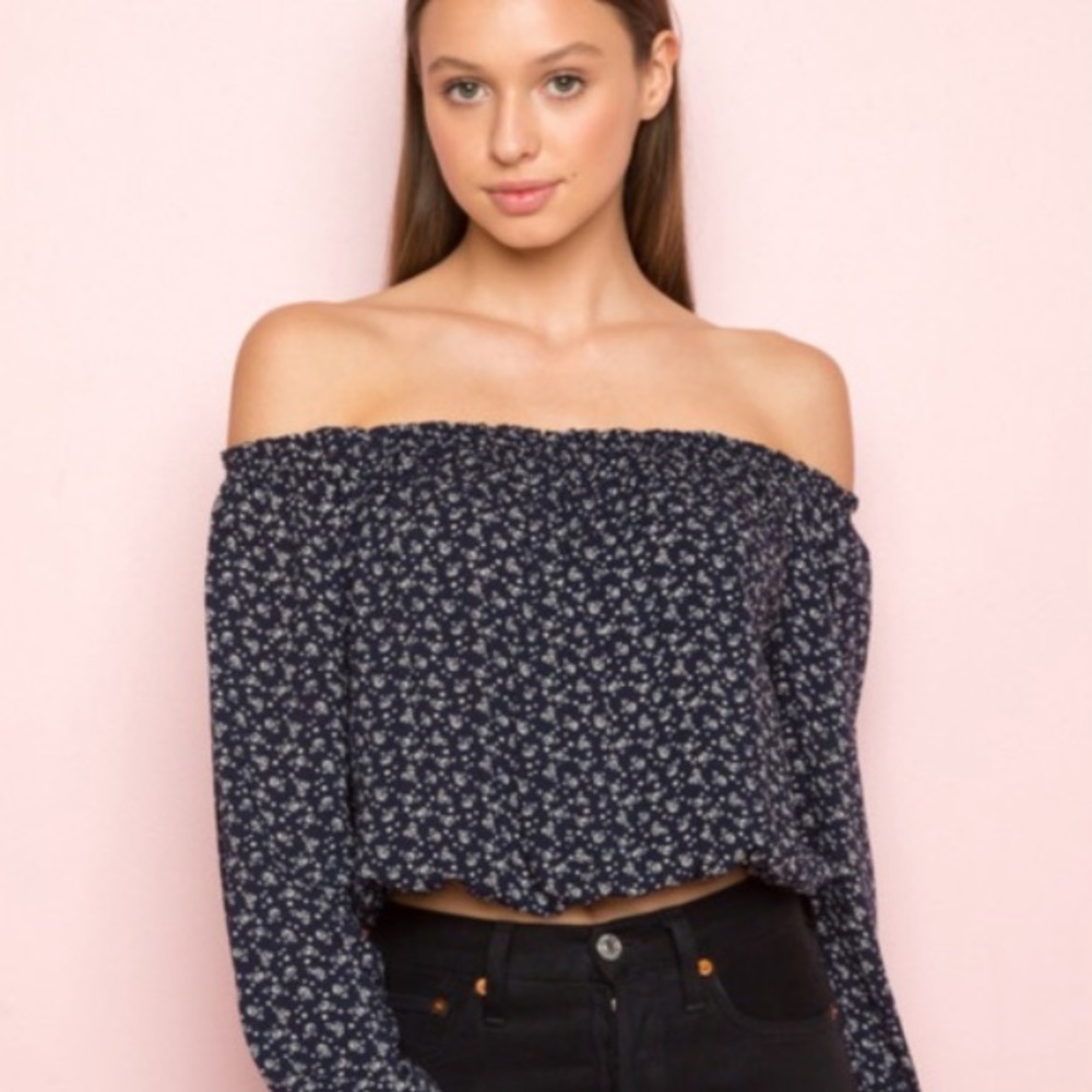 Brandy Melville Off Shoulder Floral Blouse